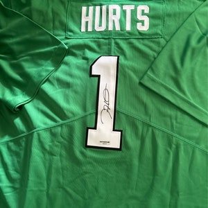 Jalen Hurts Philadelphia Eagles Signed Autographed Kelly Green