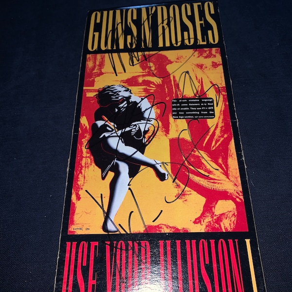 Guns N Roses Signed Autographed Use Your Illusion I CD Box Insert By All 5, Axl Rose, Slash, Duff McKagan,Izzy Stradlin & Matt Sorum Cd Coa.
