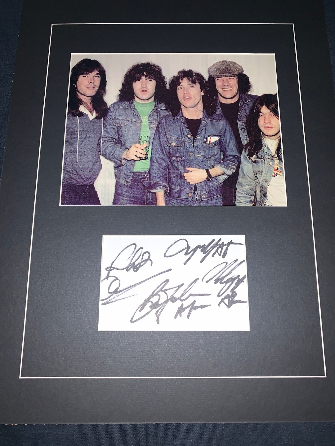 AC/DC Signed Autographed 14x18 Photo Display by Angus Young, Malcolm ...