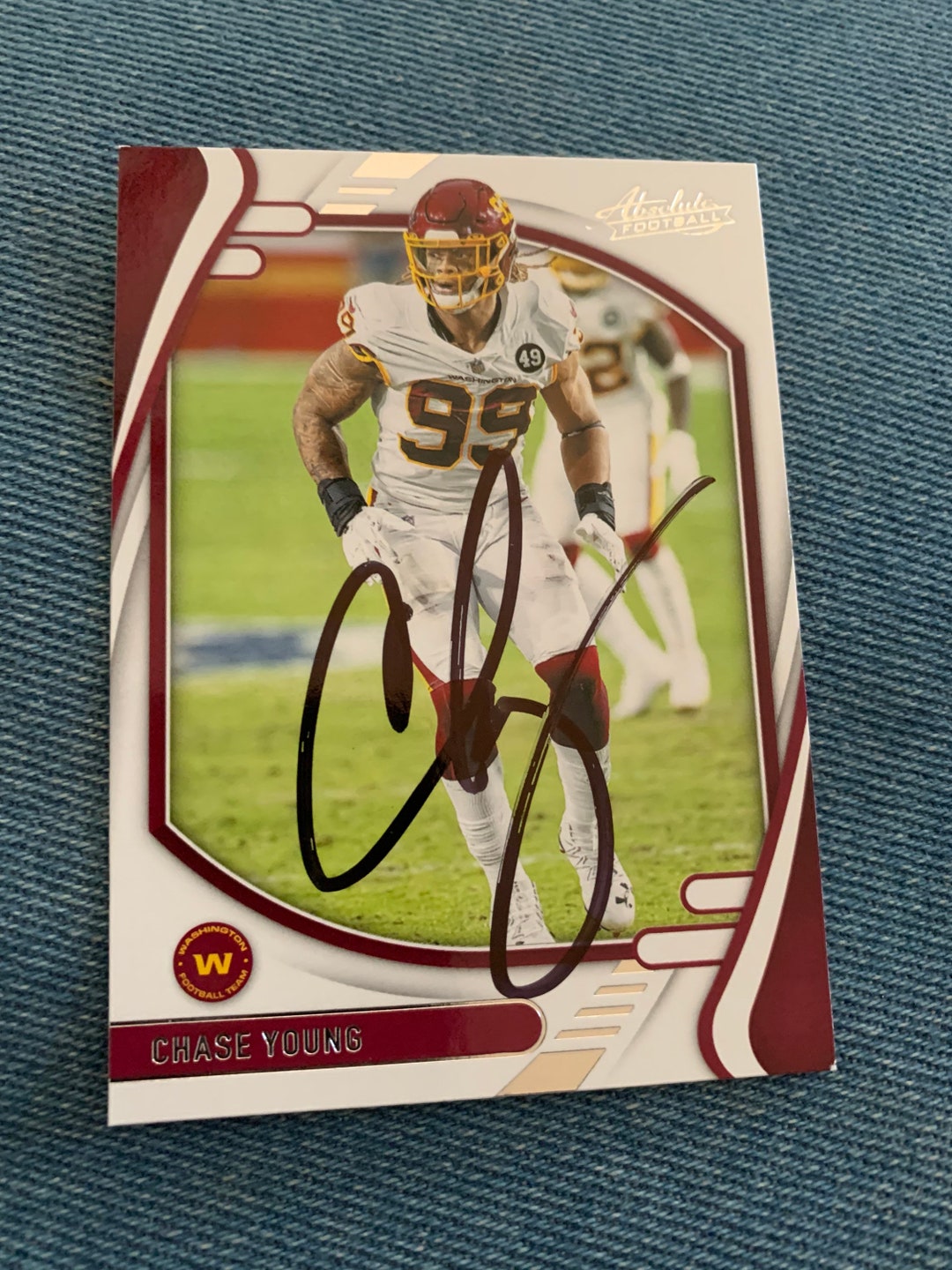 Chase Young Signed Autographed Washington Football Card COA Etsy