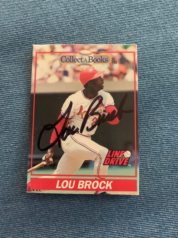 Lou Brock Autographed Trading Cards, Signed Lou Brock Inscripted Trading  Cards