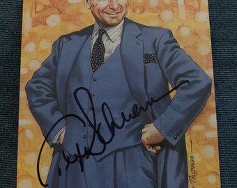 Texas (Tex) Schwamm Firmado Autografiado Dallas Cowboys 1991 Pro Football Hall of Fame Goal Line Art Card #4962/5000