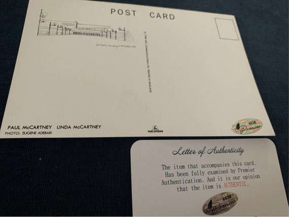 Paul Mccartney and Linda Mccartney Signed Autographed 1989