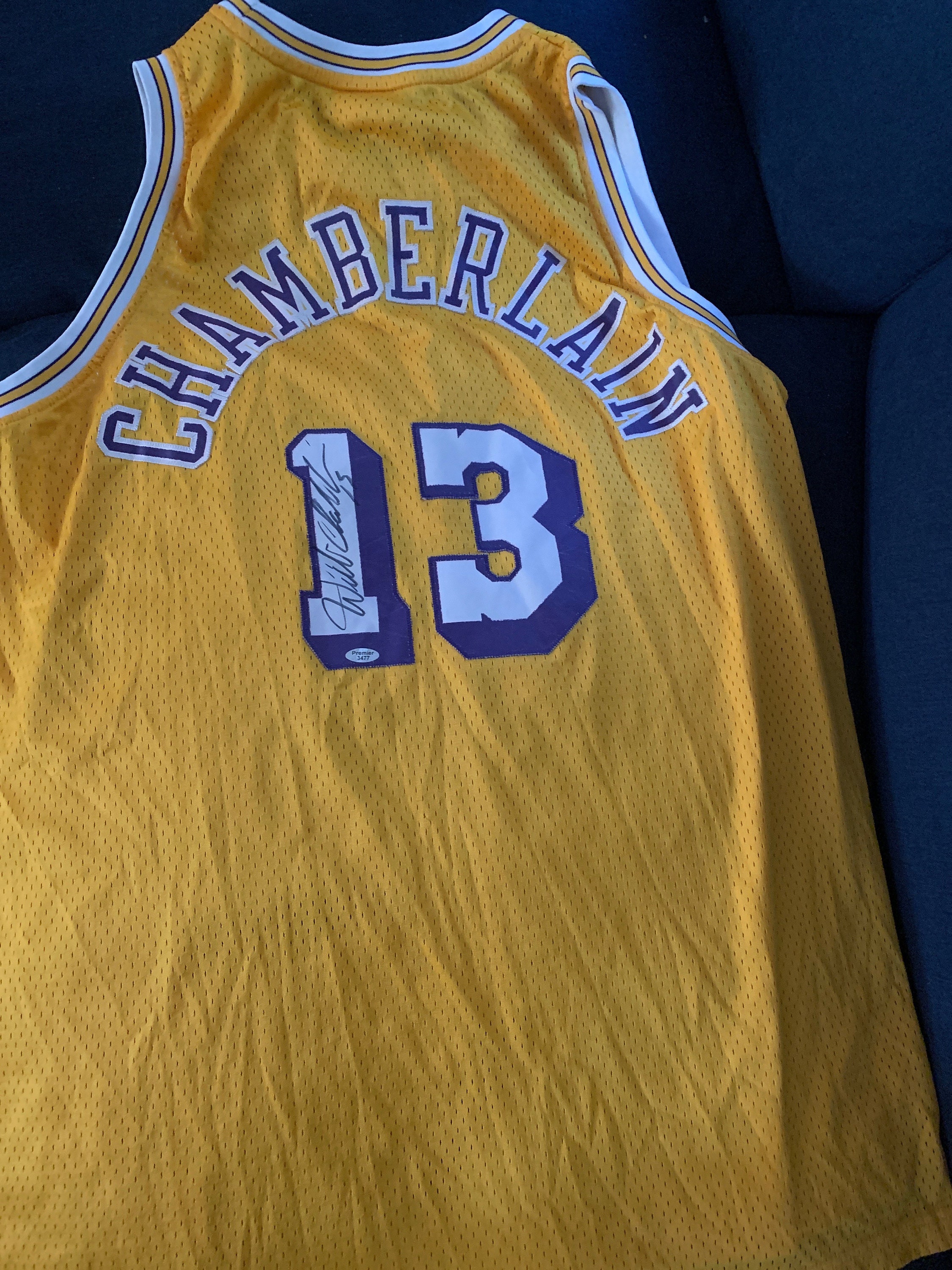 A Rare Wilt Chamberlain Signed Autographed Authentic 1971 72 NBA Hardwood Classic Los Angeles Lakers Jersey w COA