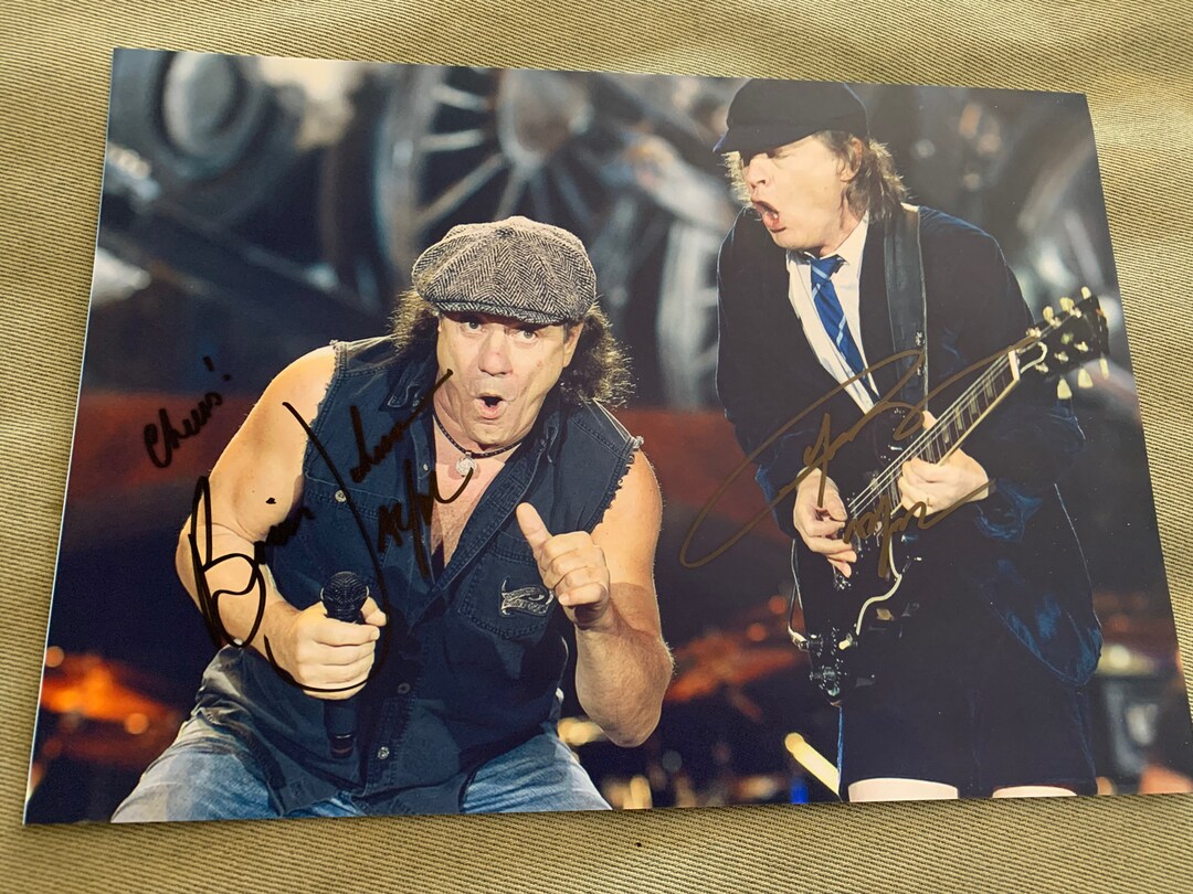 Angus Young & Brian Johnson Ac/dc Autographed Signed 8x12 Photo RA COA ...