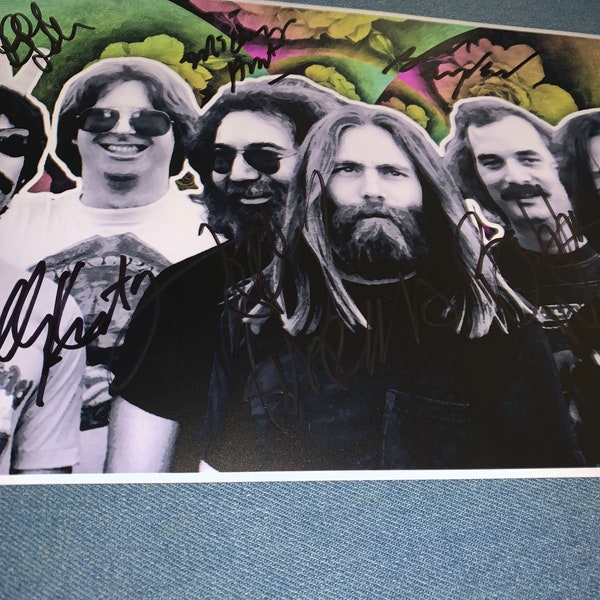 Grateful Dead Signed Autographed 8x10 Photo By Jerry Garcia, Weir, Lesh, Hart etc All 6 RA COA