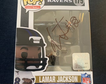 Lamar Jackson Signed Autographed Baltimore Ravens Funko Pop 175 COA 2023 MVP