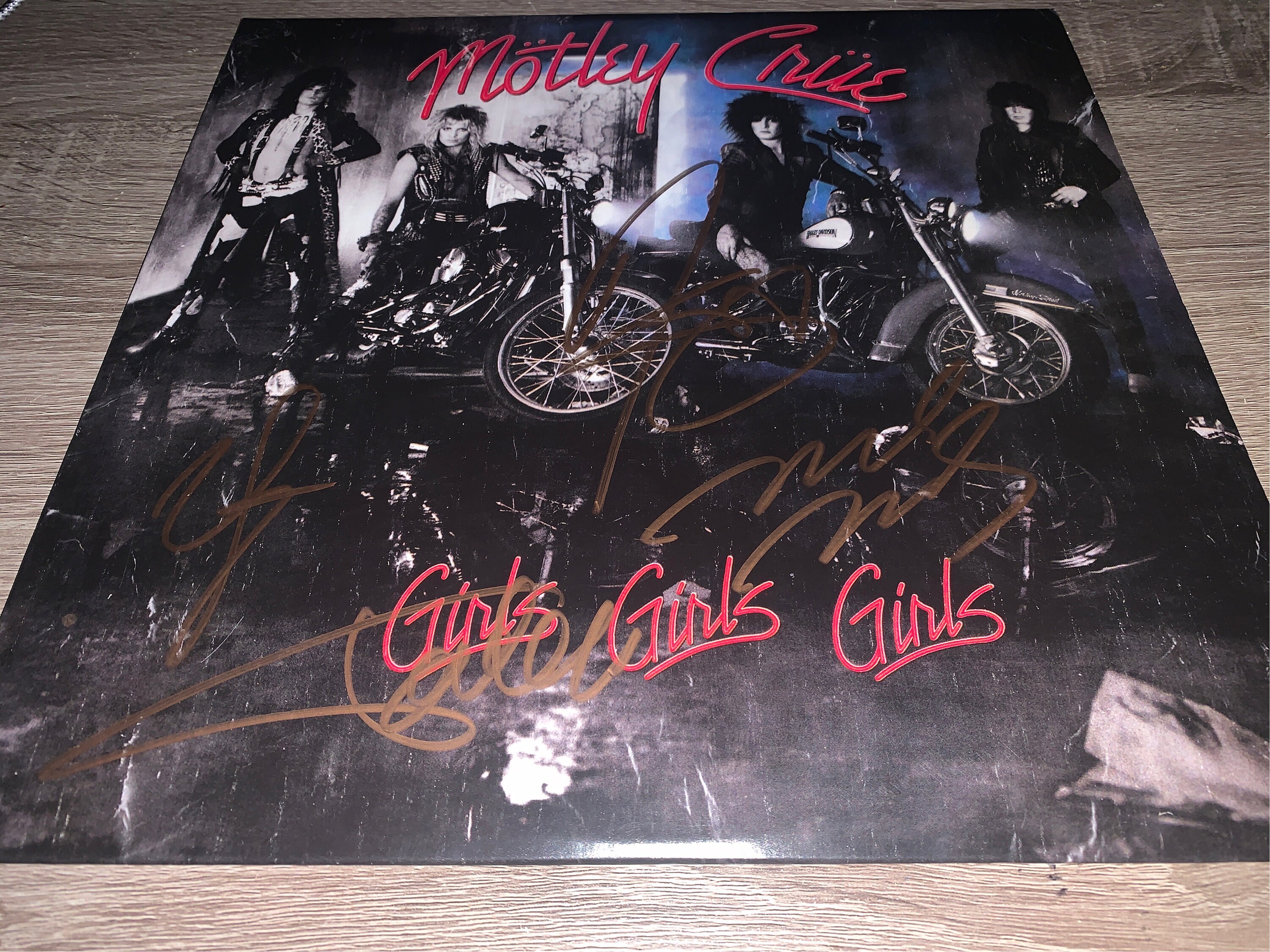 Motley Crue Signed Autographed Girls Girls Girls Album LP