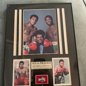 Muhammad Ali Joe Frazier Boxing Dual Autograph Signed 8x10 Photo Display W/COA