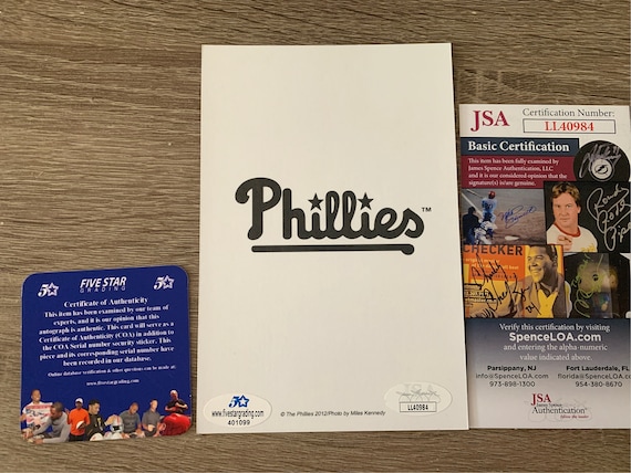 Jim Thome Philadelphia Phillie Team Issued Signed Autographed 4x6