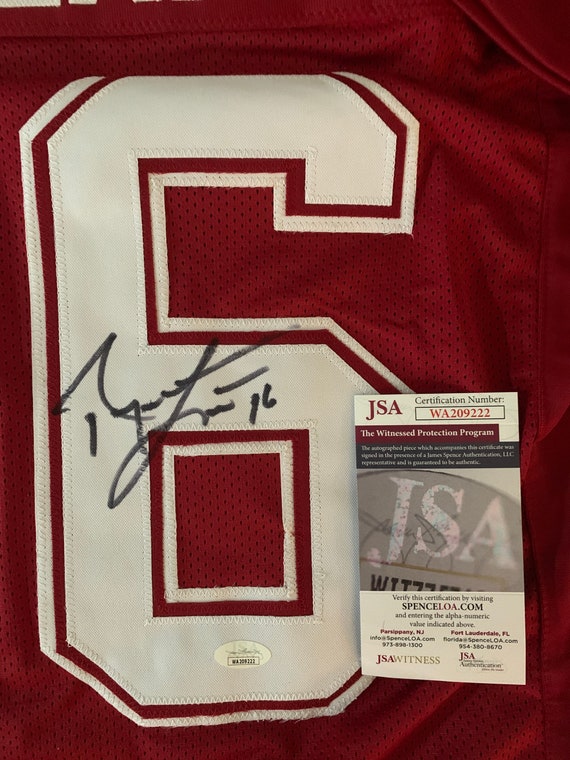 Ryan Leaf Autographed Washington State Custom Red Football Jersey - BAS