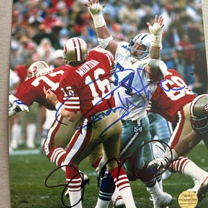 San Francisco 49ers Joe Montana & Dallas Cowboys Randy White Super Bowl MVP&#39;s Signed Autographed  8x10 Football Photo COA
