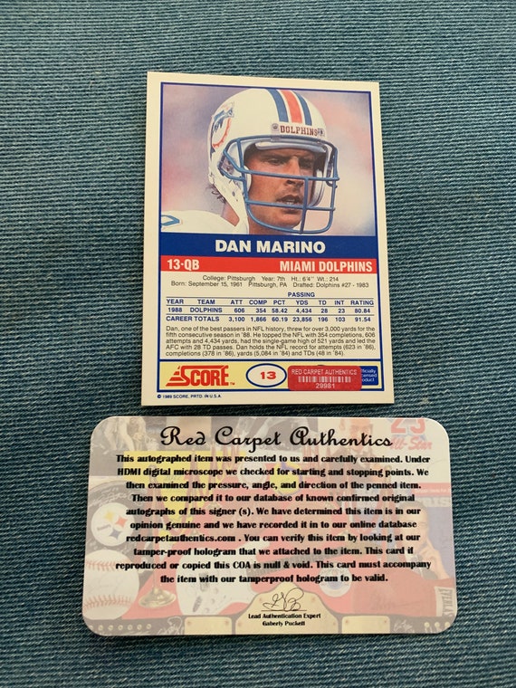 Circa 1995 Dan Marino Practice Worn, Signed Miami Dolphins