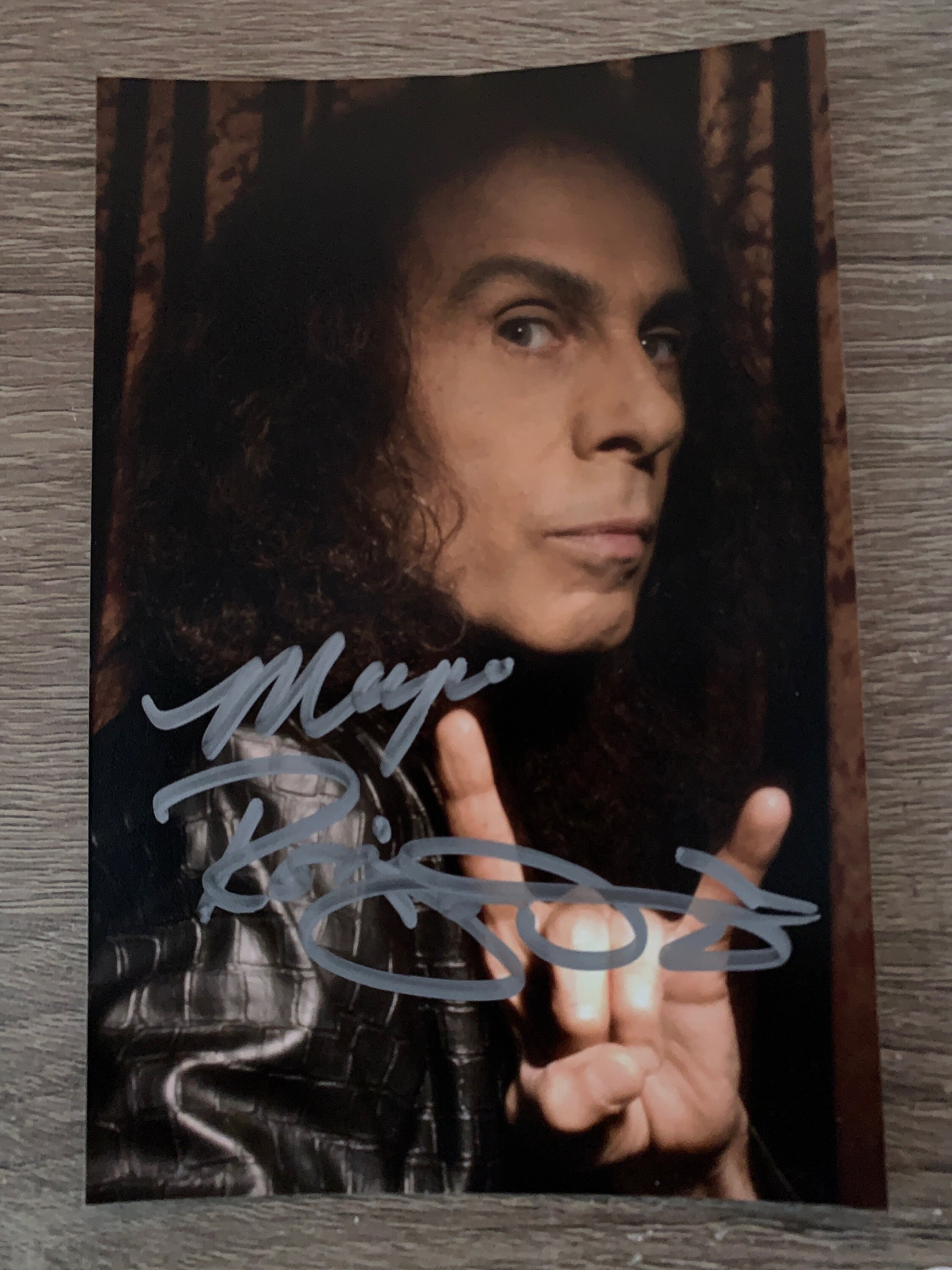 Ronnie James Dio Signed Autographed 4x6 Photo COA Black