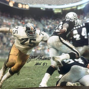 Mean Joe Greene Signed Autographed Pittsburgh Steelers 11x14 Football Photo HOF w/ (2) COA&#39;s