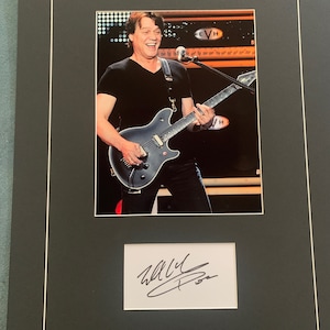 Eddie Van Halen Signed Autographed 18 x14 Picture Display COA
