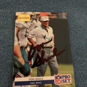 Don Shula Autographed Signed Miami Dolphins Football Card COA