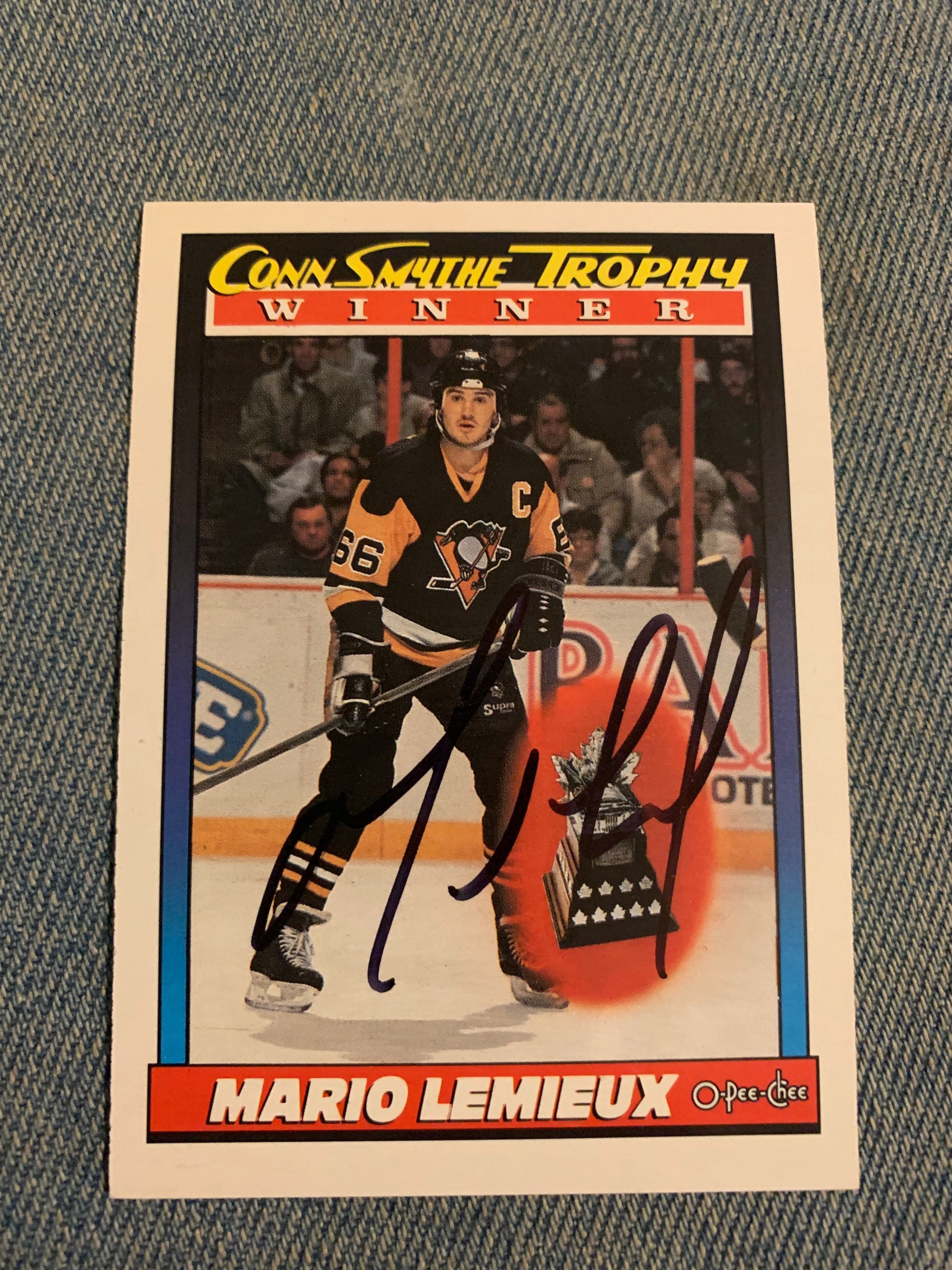 Mario Lemieux Signed Jersey Penguins Replica White 1990 Vintage