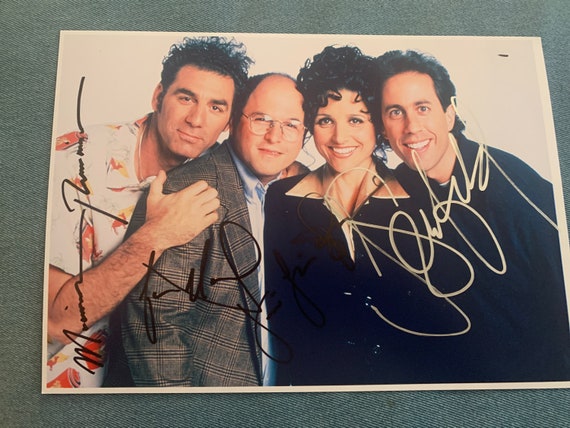 Seinfeld Cast Hand Signed Autographed 8x12 Photo Jerry, George, Kramer  Elaine RA COA