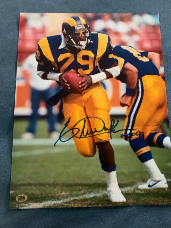 Eric Dickerson Signed Autographed Los Angeles Rams 11x14 Photo HOF w/COA