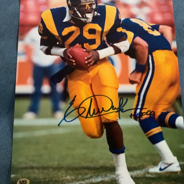 Eric Dickerson Signed Autographed Los Angeles Rams 11x14 Photo HOF w/COA