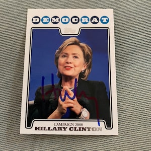 Hillary Rodham Cinton Autograph Signed Presidential Trading Card COA