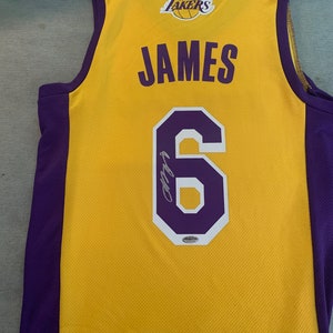 LeBron James Autographed Los Angeles Lakers Jersey - Gold - The