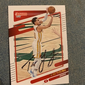 Trae Young Signed Autographed Atlanta Hawks Basketball Card COA