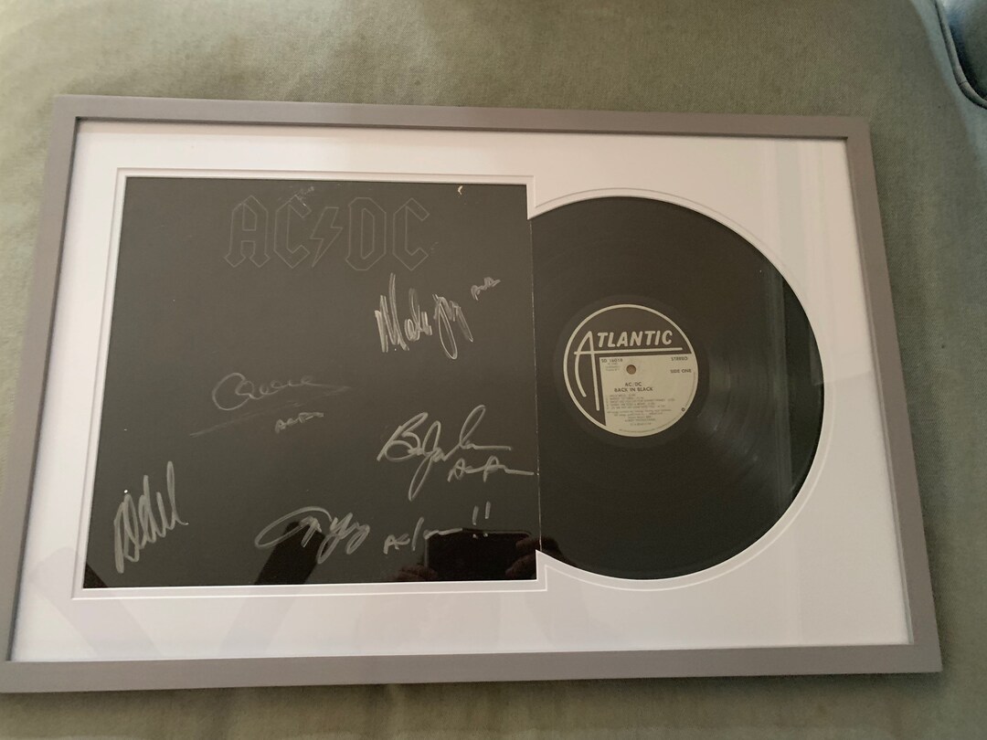 Ac/dc Signed Autographed Framed back in Black LP Record - Etsy
