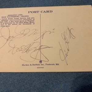 Joe Dimaggio Vince Dimaggio & Dom Dimaggio 3 Brothers Signed Autographed Post Card w/COA