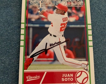 Juan Soto Signed Autographed Washington Nationals Baseball Card w/COA