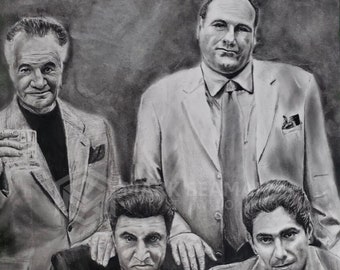 Sopranos Charcoal Portrait
