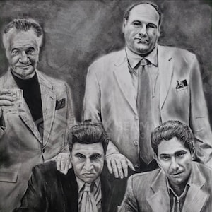 Sopranos Charcoal Portrait