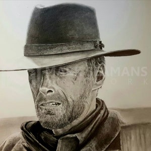Clint Eastwood Charcoal Portrait