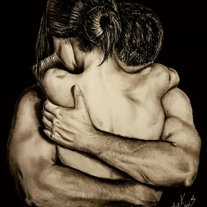 Embrace Charcoal Portrait