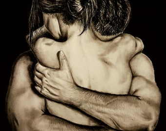 Embrace Charcoal Portrait