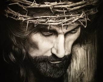 Jesus Christ Charcoal Portrait