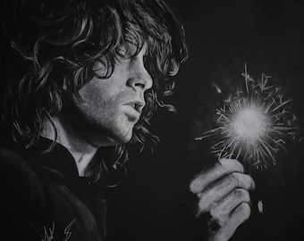 Jim Morrison in White Charcoal