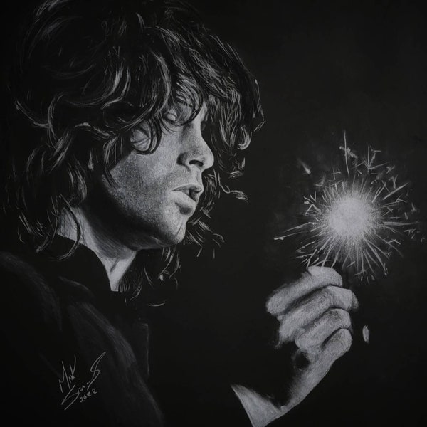 Jim Morrison in White Charcoal