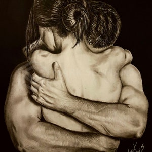 Embrace Charcoal Portrait