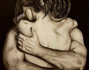 Embrace Charcoal Portrait