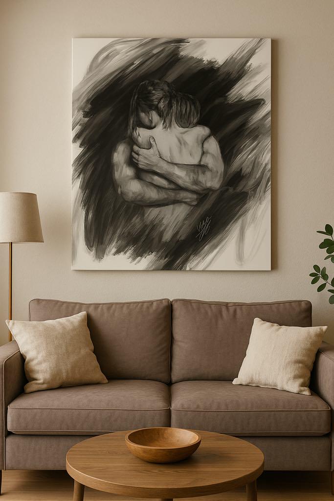 Embrace Abstract Painting - Etsy