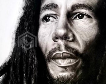 Bob Marley Charcoal Portrait