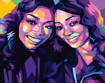 Brandy & Monica WPAP Art – 90s RnB Pop Portrait