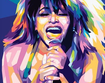 Tina Turner WPAP Pop Art Print – Music Icon Wall Decor