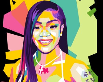 GloRilla Pop Art PNG: Hip Hop Rapper Digital Download