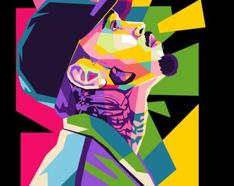 Chris Brown WPAP Art – Retrato Pop Geométrico (PNG, JPEG)