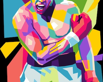 Muhammad Ali Pop Art Print: Boxing Legend WPAP Style (Digital Download