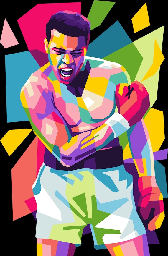 Muhammad Ali Pop Art Print: Boxing Legend WPAP Style (digital