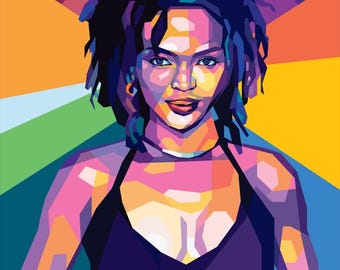Lauryn Hill Pop Art Print – WPAP Style, R&B Music Decor